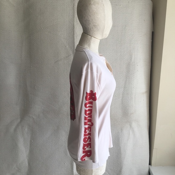 HVOFFRS! Vintage 70s Budweiser Busch Henley TShirt - Picture 3 of 8